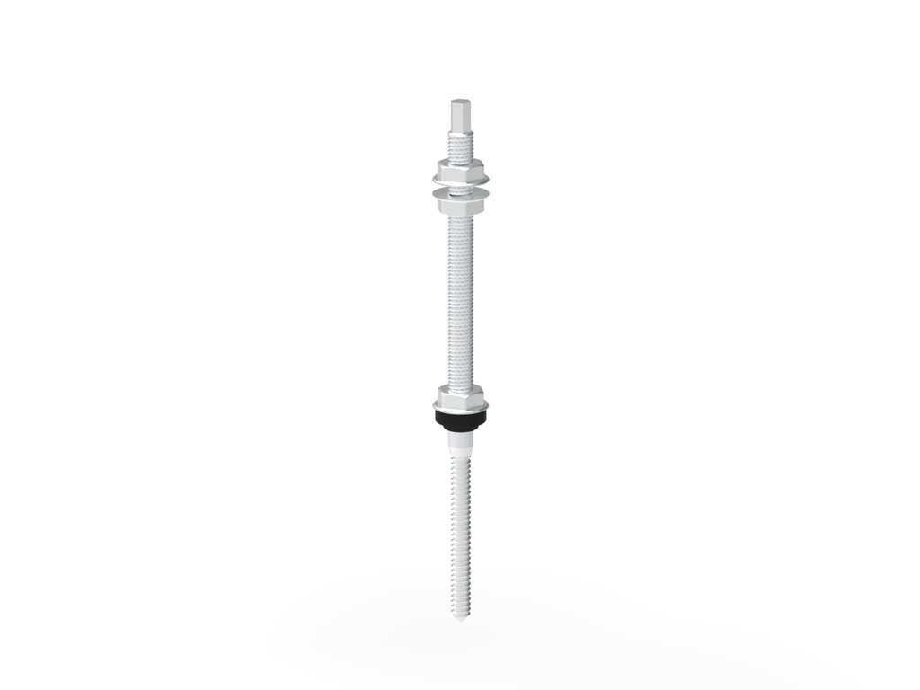 Stockschraube Edelstahl 300mm mit EPDM Abdichtung (inkl. 3*Sperrzahnmuttern)