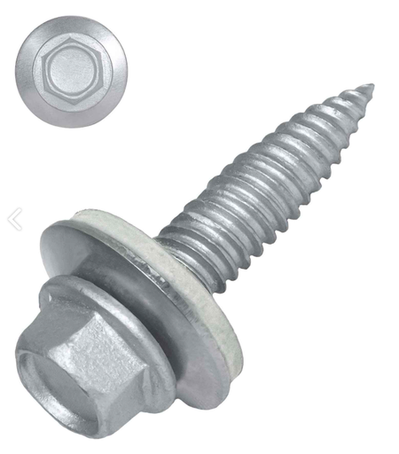 [760024] Gewindeformende Edelstahl Schraube 6.3*25mm Sechskant mit EPDM