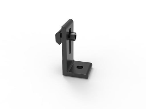[760054] L-Fuß Adapter Schwarz Aluminium mit Nutenstein