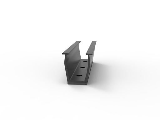 [760020] Trapezblech Schiene Schwarz kurz 120mm mit EPDM 
